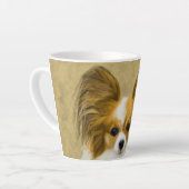 Papillon (Hound Tri) Malerei - Original Hundeschul Milchtasse (Linke Ecke)