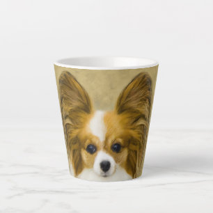 Papillon (Hound Tri) Malerei - Original Hundeschul Milchtasse