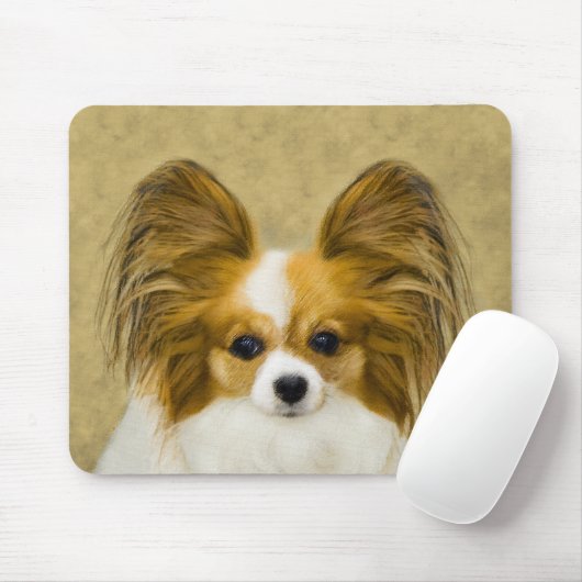 Papillon (Hound Tri) Malerei - Original Hundeschul Mousepad (Mit Mouse)