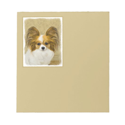 Papillon (Hound Tri) Malerei - Original Hundeschul Notizblock (Vorderseite)