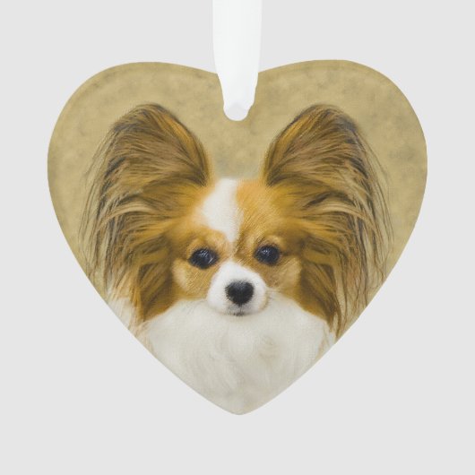 Papillon (Hound Tri) Malerei - Original Hundeschul Ornament (Vorderseite)