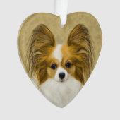 Papillon (Hound Tri) Malerei - Original Hundeschul Ornament (Vorderseite)