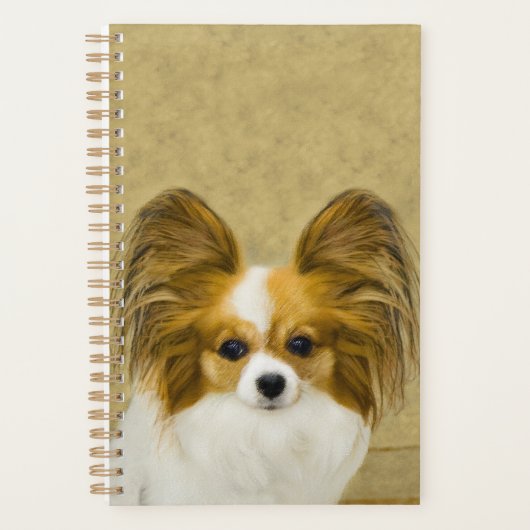 Papillon (Hound Tri) Malerei - Original Hundeschul Planer (Vorderseite)