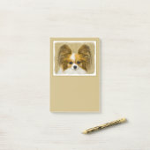 Papillon (Hound Tri) Malerei - Original Hundeschul Post-it Klebezettel (Auf Schreibtisch)