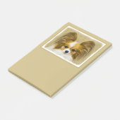 Papillon (Hound Tri) Malerei - Original Hundeschul Post-it Klebezettel (angewinkelt)