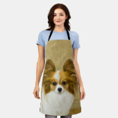 Papillon (Hound Tri) Malerei - Original Hundeschul Schürze (Getragen)