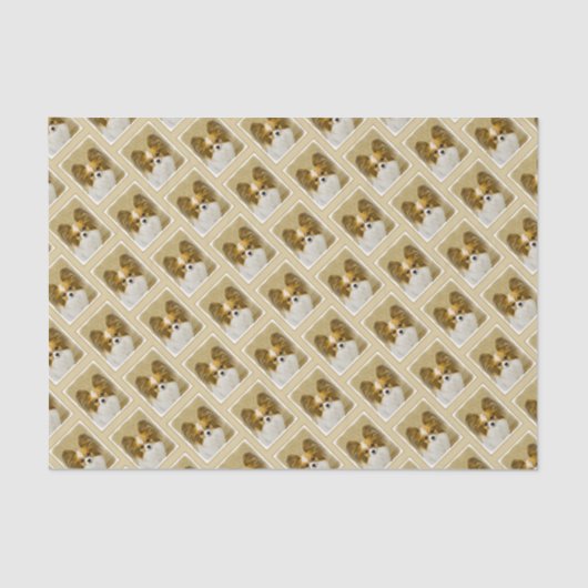 Papillon (Hound Tri) Malerei - Original Hundeschul Seidenpapier (Vorderseite)