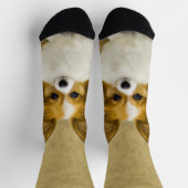 Papillon (Hound Tri) Malerei - Original Hundeschul Socken (Oben)