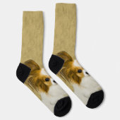 Papillon (Hound Tri) Malerei - Original Hundeschul Socken (Rechts)