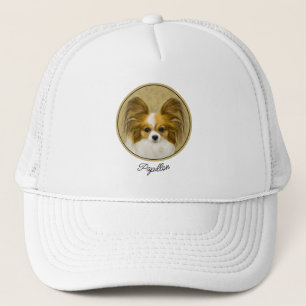 Papillon (Hound Tri) Malerei - Original Hundeschul Truckerkappe