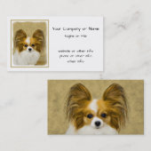 Papillon (Hound Tri) Malerei - Original Hundeschul Visitenkarte (Vorne/Hinten)