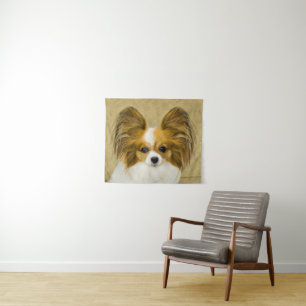 Papillon (Hound Tri) Malerei - Original Hundeschul Wandteppich