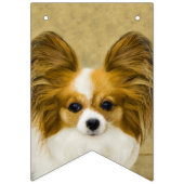 Papillon (Hound Tri) Malerei - Original Hundeschul Wimpelkette (Zweite Fahne)
