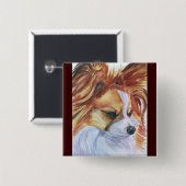 Papillon-Hund-Button-Buttone Button (Vorne & Hinten)