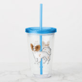 Papillon-Hund-Cartoon-Abbildung Acryltrinkbecher (Vorderseite)