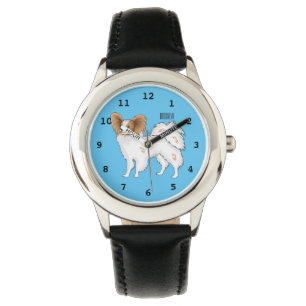 Papillon-Hund-Cartoon-Abbildung Armbanduhr