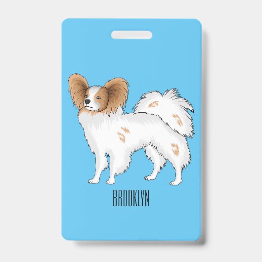 Papillon-Hund-Cartoon-Abbildung Ausweis (Vorderseite)