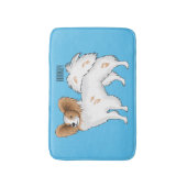 Papillon-Hund-Cartoon-Abbildung Badematte (Vorderseite Vertikal)