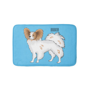 Papillon-Hund-Cartoon-Abbildung Badematte