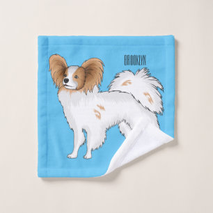 Papillon-Hund-Cartoon-Abbildung Badhandtuch Set