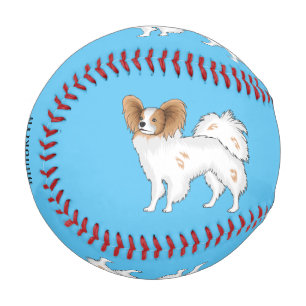 Papillon-Hund-Cartoon-Abbildung Baseball
