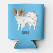 Papillon-Hund-Cartoon-Abbildung Dosenkühler (Vorderseite)