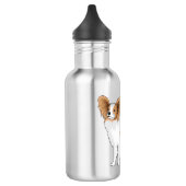 Papillon-Hund-Cartoon-Abbildung Edelstahlflasche (Links)