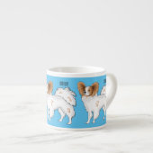 Papillon-Hund-Cartoon-Abbildung Espressotasse (Vorderseite Rechts)