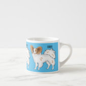 Papillon-Hund-Cartoon-Abbildung Espressotasse (Rechts)