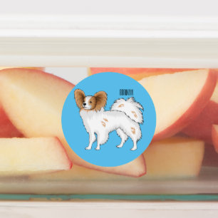 Papillon-Hund-Cartoon-Abbildung Etiketten