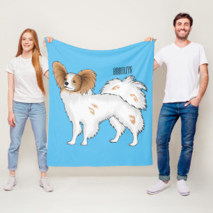 Papillon-Hund-Cartoon-Abbildung Fleecedecke