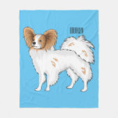 Papillon-Hund-Cartoon-Abbildung Fleecedecke (Vorderseite)