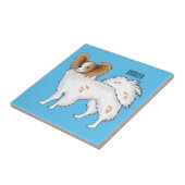 Papillon-Hund-Cartoon-Abbildung Fliese (Seite)