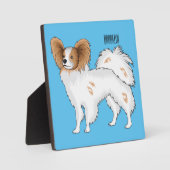 Papillon-Hund-Cartoon-Abbildung Fotoplatte (Vorderseite)