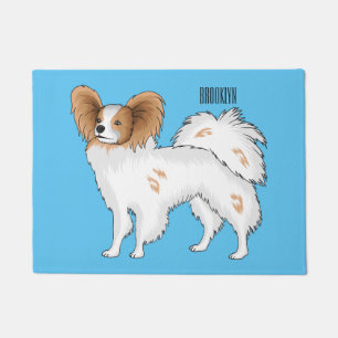 Papillon-Hund-Cartoon-Abbildung Fußmatte