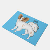 Papillon-Hund-Cartoon-Abbildung Fußmatte (Schrägansicht)