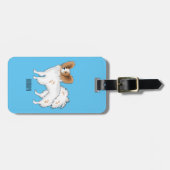 Papillon-Hund-Cartoon-Abbildung Gepäckanhänger (Vorderseite horizontal)