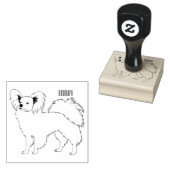 Papillon-Hund-Cartoon-Abbildung Gummistempel (Stempel)