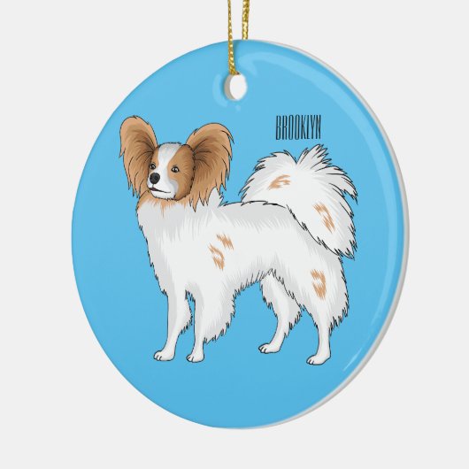 Papillon-Hund-Cartoon-Abbildung Keramik Ornament (Links)