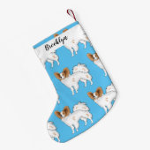 Papillon-Hund-Cartoon-Abbildung Kleiner Weihnachtsstrumpf (Rückseite (Hängend))