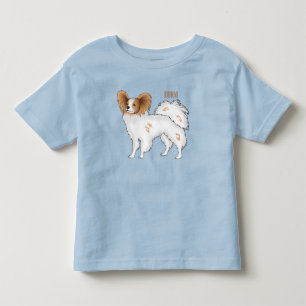 Papillon-Hund-Cartoon-Abbildung Kleinkind T-shirt