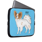 Papillon-Hund-Cartoon-Abbildung Laptopschutzhülle (Vorne Rechts)