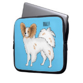 Papillon-Hund-Cartoon-Abbildung Laptopschutzhülle (Vorderseite Links)
