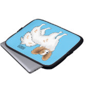 Papillon-Hund-Cartoon-Abbildung Laptopschutzhülle (Vorne Knopf)