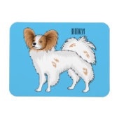 Papillon-Hund-Cartoon-Abbildung Magnet (Horizontal)