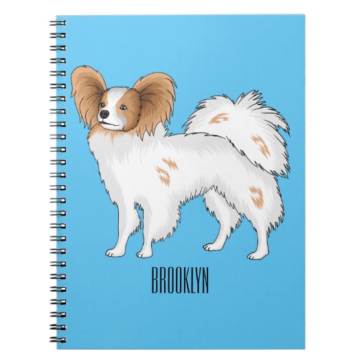 Papillon-Hund-Cartoon-Abbildung Notizblock (Vorderseite)
