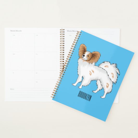 Papillon-Hund-Cartoon-Abbildung Planer (Anzeige)