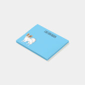 Papillon-Hund-Cartoon-Abbildung Post-it Klebezettel (angewinkelt)