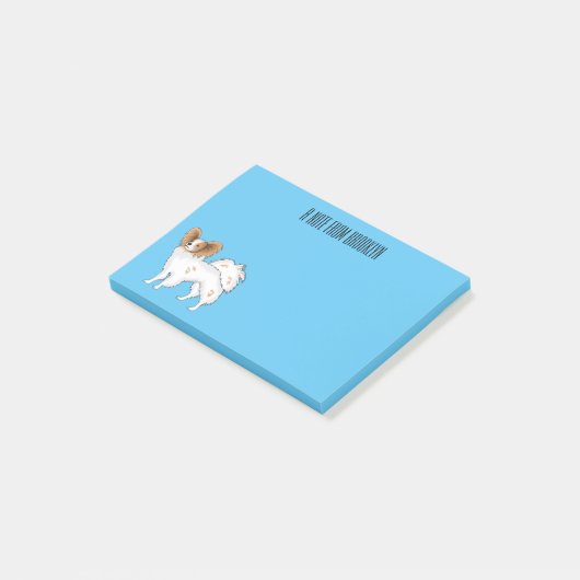 Papillon-Hund-Cartoon-Abbildung Post-it Klebezettel (angewinkelt)