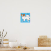Papillon-Hund-Cartoon-Abbildung Poster (Küche)